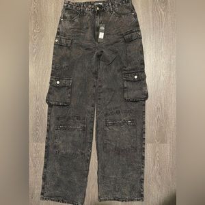 Fashionova Acid Washed Cargo Jeans Size 13 Tall